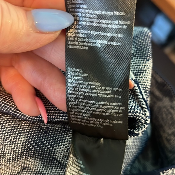 Karen Millen Knit Dress Floral Bodycon Cap Sleeves Blue KM Size 3 - Picture 9 of 11